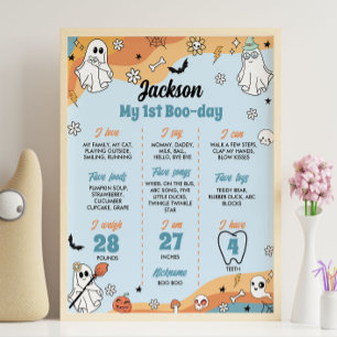Groovy Spooky One Birthday Milestone Sign