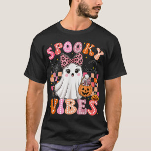 Groovy Spooky Vibes Boo Ghost Halloween Costumes  T-Shirt