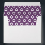 Groovy Star of David Jewish Bar Bat Mitzvah Purple Envelope<br><div class="desc">Perfect envelope to match with an invitation or mazel tov for a bar/bat mitzvah! Hand made art for you with handmade star of david pattern on the inside side! FULLY CUSTOMIZABLE! Click on “Personalize” above to edit the return address text. Click "edit using design tool" to adjust the fonts, colours...</div>
