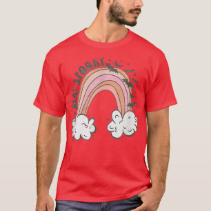 Groovy Stay Spooky Vibes Retro Rainbow Hippie Hall T-Shirt