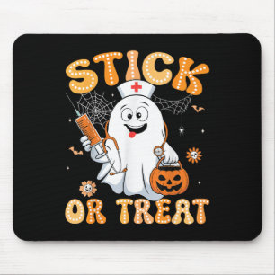 Groovy Stick Or Treat Funny Halloween Costume Nurs Mouse Pad