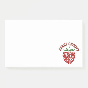 Groovy Strawberry Retro 70s Vibes Post-it Notes