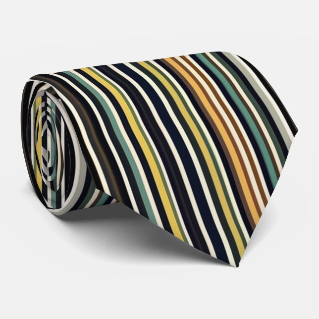Groovy Stripes: Retro Rhythm Silk Tie (Rolled)