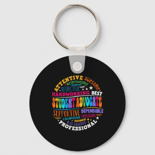 Groovy Student Advocate Appreciation Back To Schoo Keychain