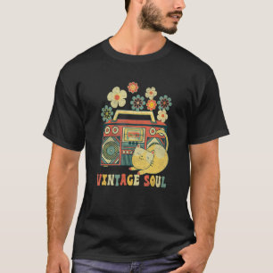 Groovy Style Cat Soul Flowers Wildflower Cat T-Shirt