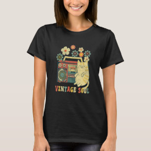 Groovy Style Cat Soul Retro Flowers Wildflower T-Shirt