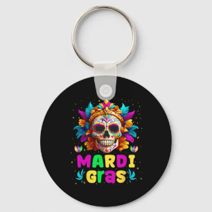 Groovy Sugar Skull Jester Costume Mardi Gras Men W Keychain