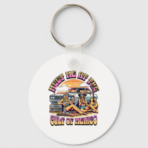 Groovy Summer Gulf Of Mexico Forever Beach Golfo D Keychain