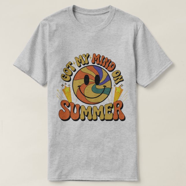 Groovy Summer Vibes Smiley Tee (Design Front)