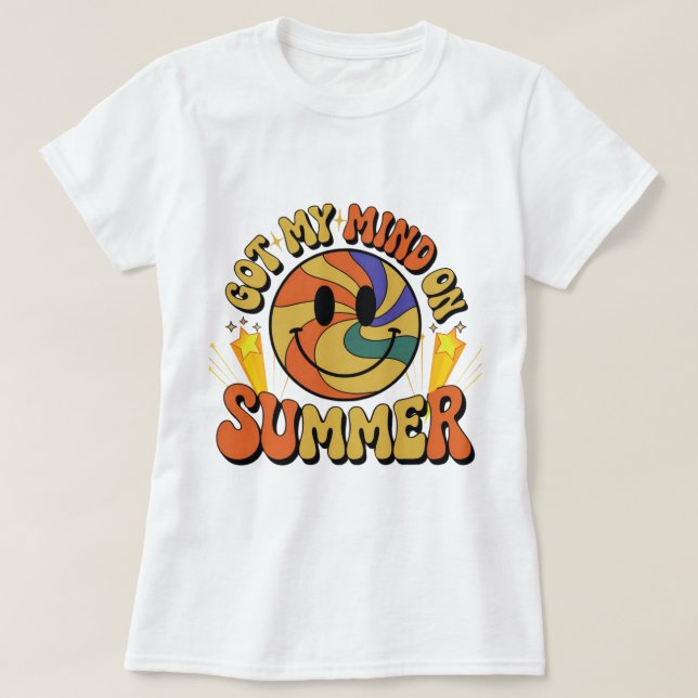 Groovy Summer Vibes Smiley Tee (Design Front)