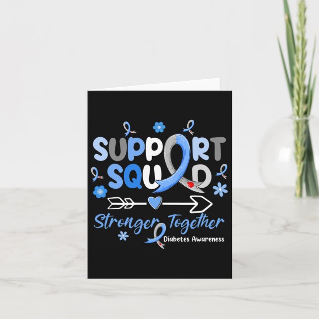 Groovy Support Squad Blue Ribbon Diabetes Awarenes Card (Front)