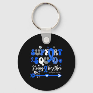 Groovy Support Squad Blue Ribbon Hydrocephalus Awa Keychain