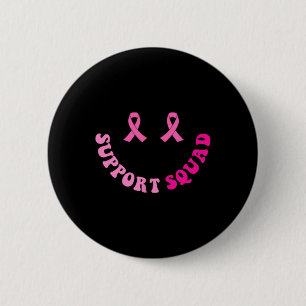Groovy Support Squad Breast Cancer Awareness 2 Sid Inch Round Button