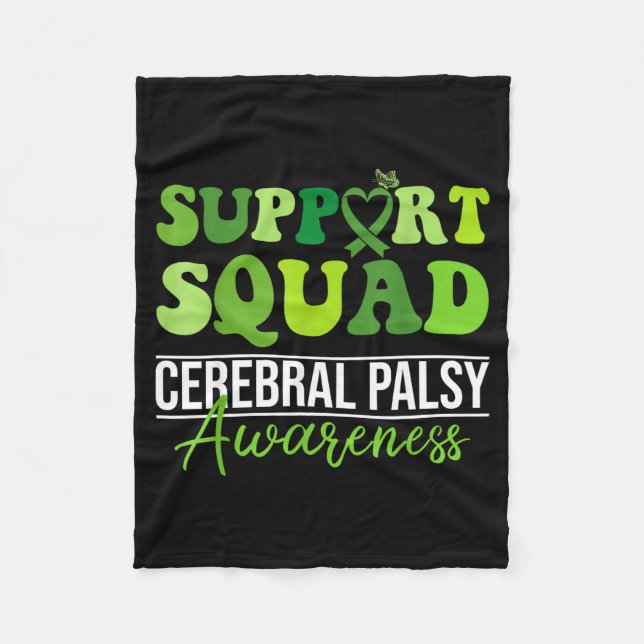 Groovy support squad cp awareness month support fleece blanket (Front)