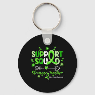 Groovy Support Squad Green Ribbon Kidney Disease A Keychain