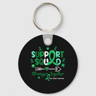 Groovy Support Squad Green Ribbon Liver Cancer Keychain