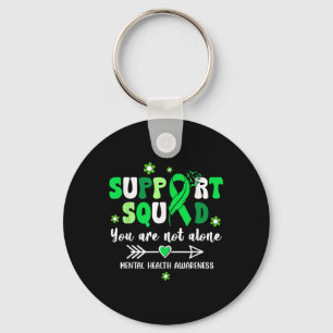 Groovy Support Squad Green Ribbon Mental Health Aw Keychain