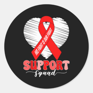 Groovy Support Squad His Fight Is Our Fight Heart Classic Round Sticker