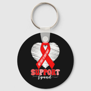 Groovy Support Squad His Fight Is Our Fight Heart  Keychain