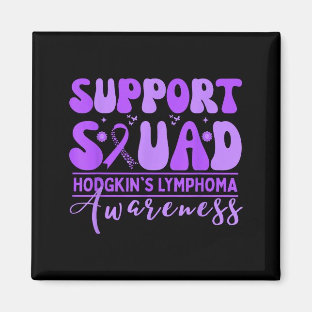 Groovy support squad hodgkins lymphoma lavender magnet (Front)