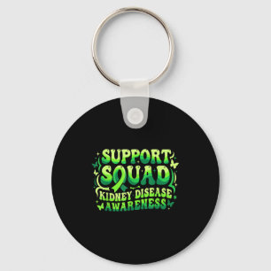 Groovy support squad kidney disease awareness keychain