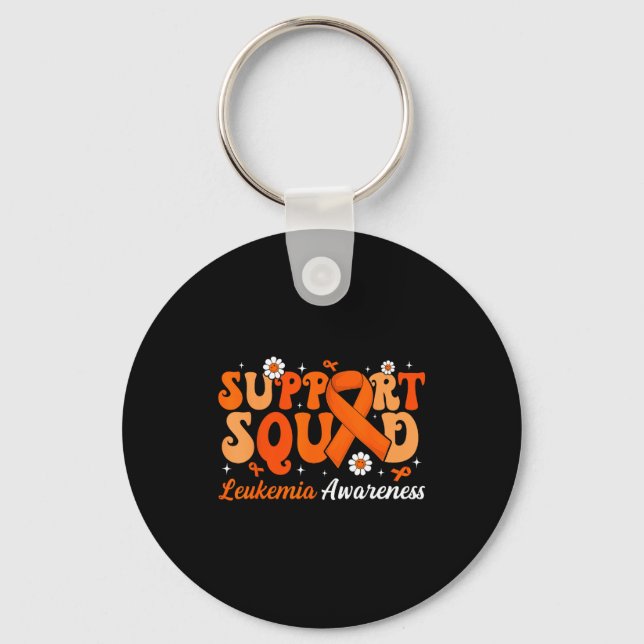 Groovy Support Squad Leukaemia Awareness Month Vio Keychain (Front)