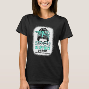 Groovy Support Squad Messy Bun Addiction Recovery T-Shirt