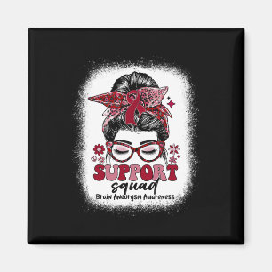 Groovy Support Squad Messy Bun Brain Aneurysm  Magnet
