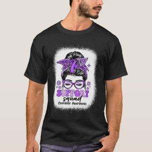 Groovy Support Squad Messy Bun Overdose Awareness T-Shirt