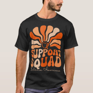Groovy Support Squad Orange Ribbon Leukemia Cancer T-Shirt