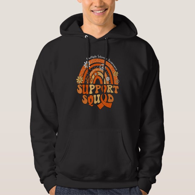 Groovy Support Squad Rainbow Multiple Sclerosis Aw Hoodie (Front)