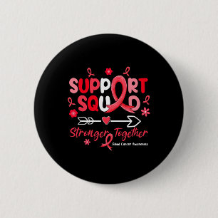 Groovy Support Squad Red Ribbon Blood Cancer Aware 2 Inch Round Button