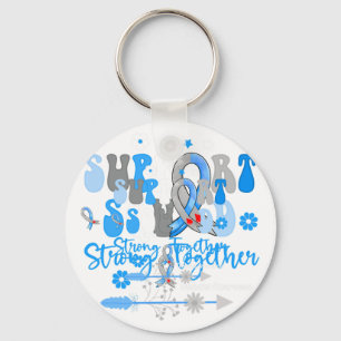 Groovy Support Squad Ribbon T1D Diabetes Awareness Keychain