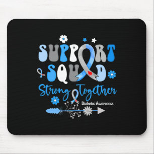 Groovy Support Squad Ribbon T1d Diabetes Awareness Mouse Pad