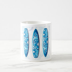Groovy Surfboard with a flower design Coffee Mug