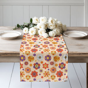 Groovy Table Runner 70s Pastel Colourful Vibes