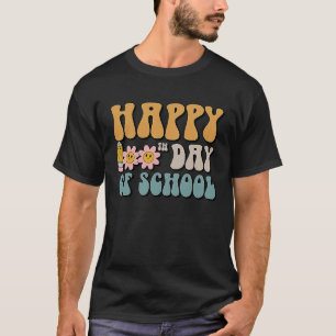 Groovy Teacher 100 Days of School Student Happy 10 T-Shirt