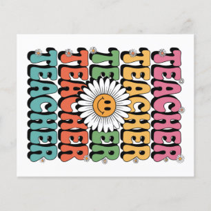 Groovy Teacher Cute Daisy Flower Retro Back School Flyer