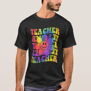 Groovy Teacher Cute Daisy Tie Dye Happy Back To Sc T-Shirt