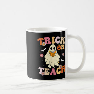 Groovy Teacher Halloween Trick Or Teach Retro Flor Coffee Mug