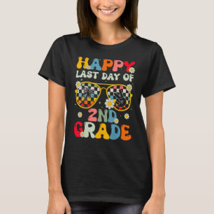 Groovy Teacher Last Day Of School 2nd Grade Kids B T-Shirt