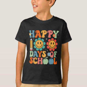 Groovy Teacher Student 100th Day Of School Happy 1 T-Shirt