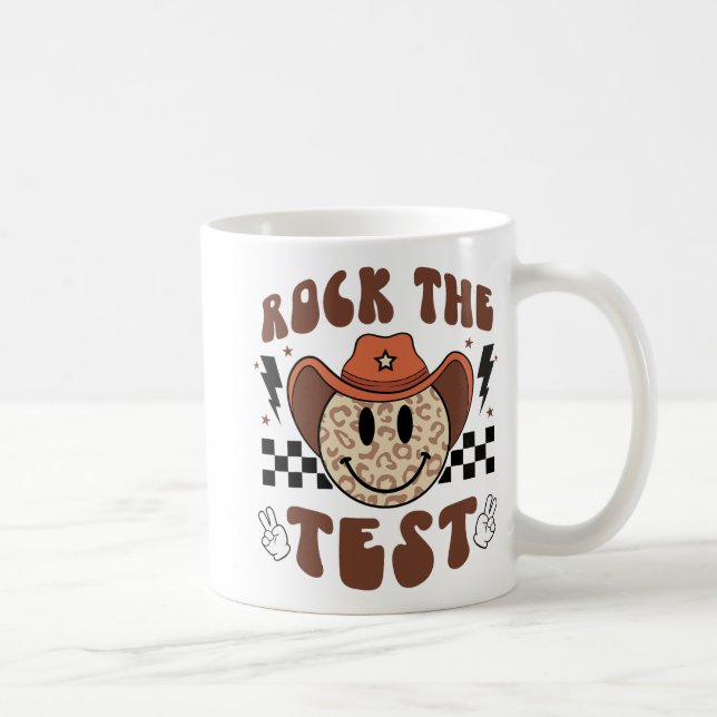 Groovy Test Day Rock The Test Smile Cowboy Boys Me Coffee Mug (Right)