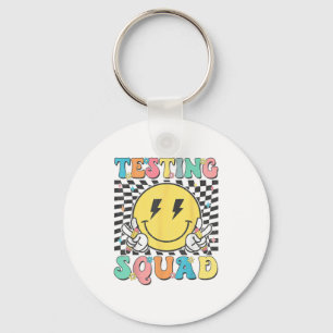 Groovy Test Day Testing Squad Motivation Teacher S Keychain