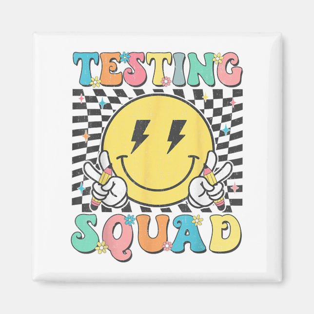 Groovy Test Day Testing Squad Motivation Teacher S Magnet (Front)