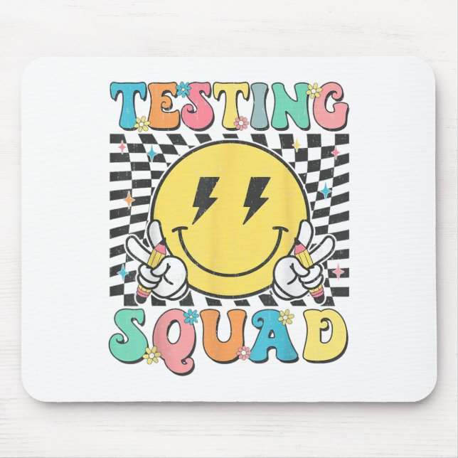 Groovy Test Day Testing Squad Motivation Teacher S Mouse Pad (Front)