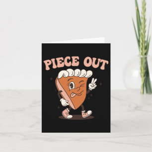 Groovy Thankful Pumpkin Pie Retro Piece Out Thanks Card