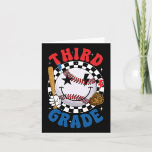 Groovy Third Grade Team Baseball First Day Of Scho Card