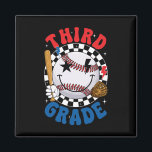 Groovy Third Grade Team Baseball First Day Of Scho Magnet<br><div class="desc">Groovy Third Grade Team Baseball First Day Of School Boys</div>