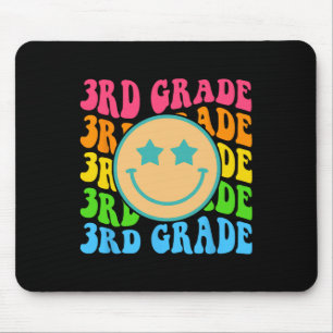 Groovy Third Grade Vibes Face Retro Teachers Byck Mouse Pad